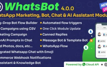 WhatsBot v4.0.0 - WhatsApp Marketing, Bot, Chat & AI Personal Assistant Module for Perfex CRM - Addon