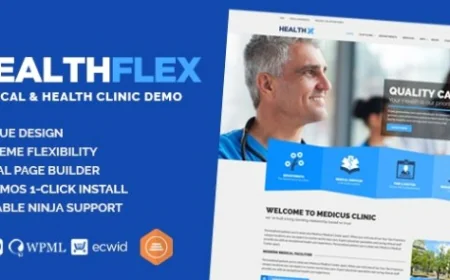 HEALTHFLEX v2.7.4 - Doctor Medical Clinic & Health WordPress Theme Free