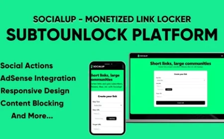 SocialUp v1.0 - Monetized Social Unlock Link PHP Script