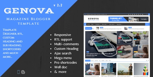 Genova v2.3 - News & Magazine Responsive Blogger Template Free