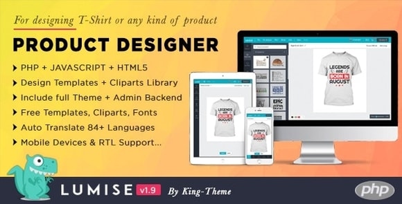 Product Designer for PHP Standalone Lumise Nulled v1.9 FREE
