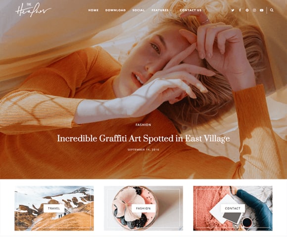 Heather (Premium Version) Personal Blogger Template Free